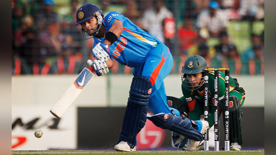 Kohli en route to a century on World Cup debut in 2011