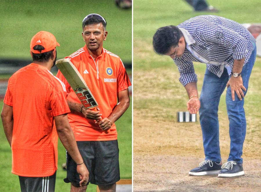 From offering tips to players to checking the pitch, Rahul ‘The Wall’ Dravid and Sourav ‘Dada’ Ganguly had a busy Saturday at Eden Gardens