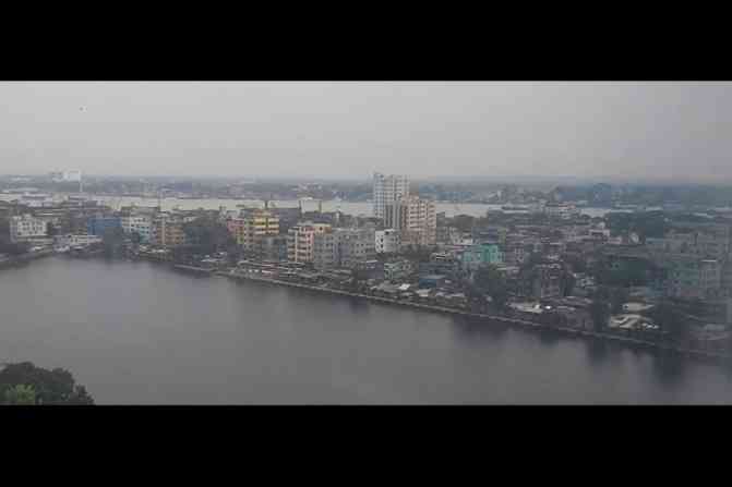 A panoramic view of Chattogram with the River Karnaphuli