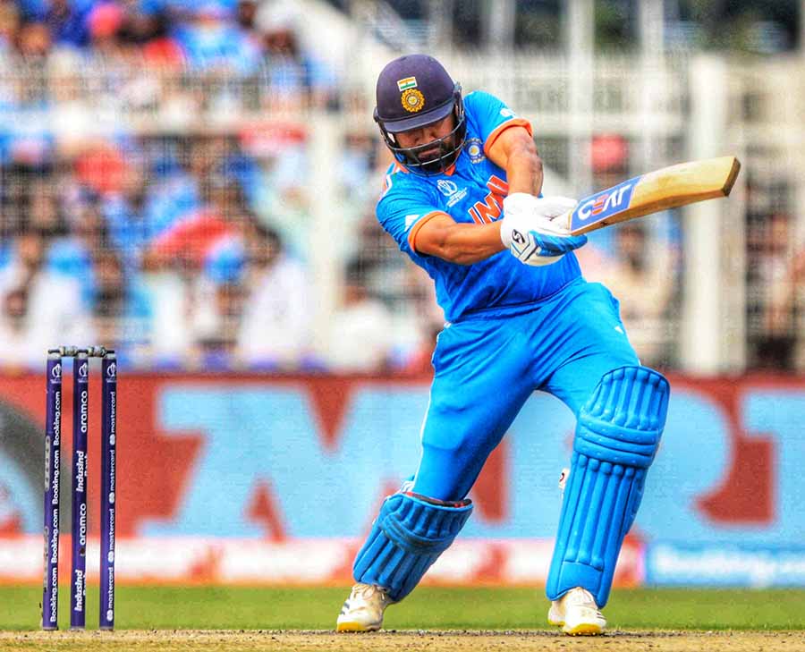 Team India captain Rohit Sharma in action. Sharma, who scored 40 off 24 balls before falling to pacer Kagiso Rabada. He was caught by South African skipper Temba Bavuma
