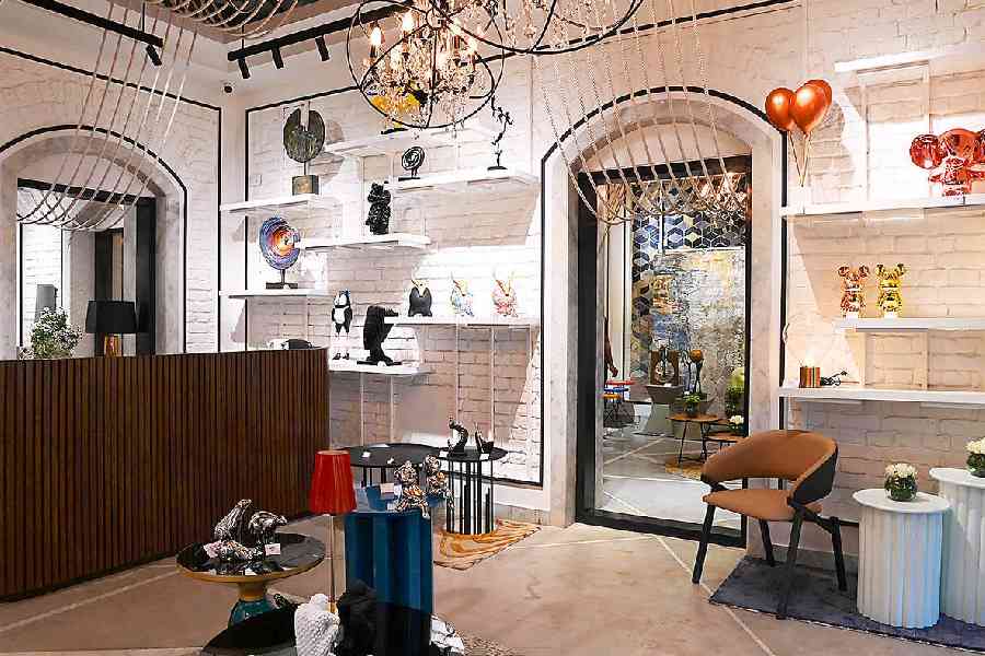 Upon entering the store, one is greeted by this zone that is characterised by darker shades with the occasional bright pop of colour. Look around for elegant pieces as well as more modern designs, suited for today’s spaces