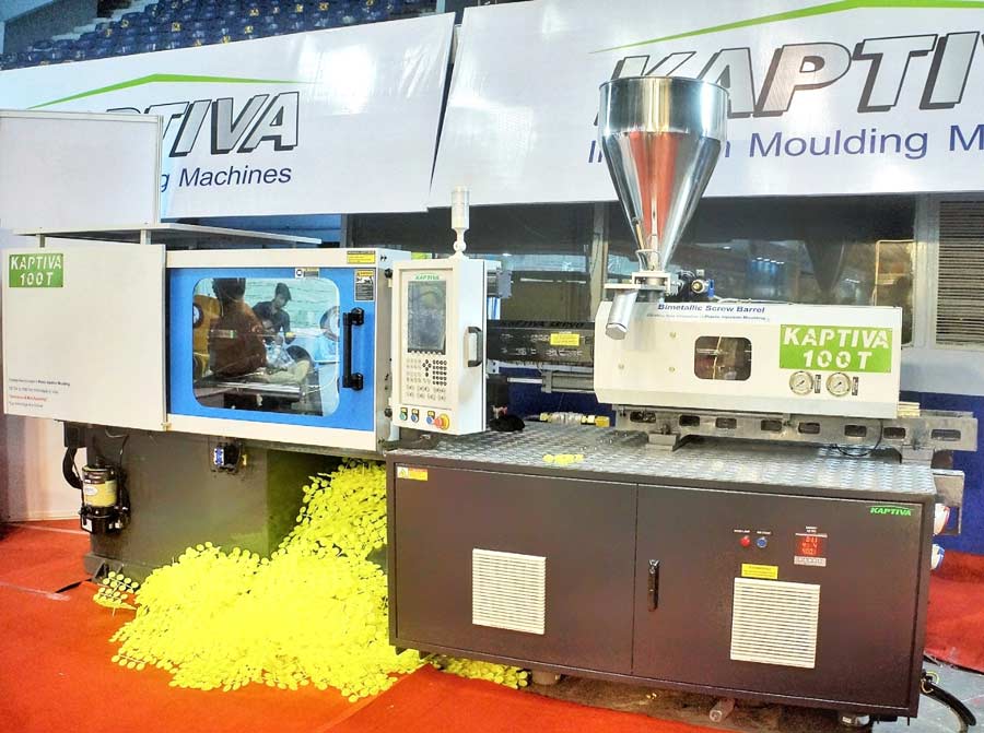Companies like Kaptiva, making machines for manufacturing units were also present. Kaptiva brought their state-of-the-art moulding machine to the exhibition and garnered several orders. Vishal Tripathi, a senior executive of the company, said: “This is our smallest machine and we have bigger machines that churn out plastic items like chairs, baskets, bins, toys etc. We are targeting to expand in the toy industry so we thought of taking part in the exhibition. With all the focus on make-in-India, why not buy a machine that is also made in India?”