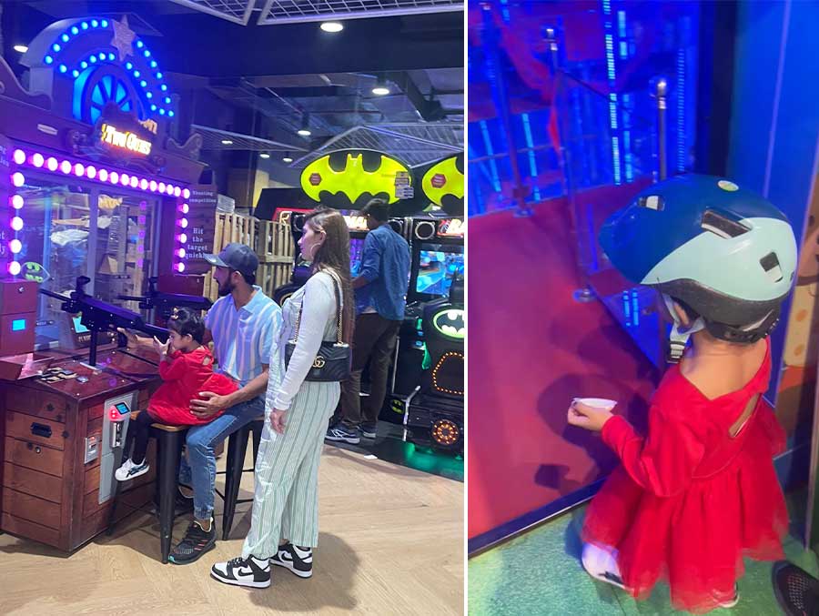 Little Helena enjoyed some fun games in the mall’s gaming area, TimeZone, with her parents. They also visited the Hamleys Mirror Maze 