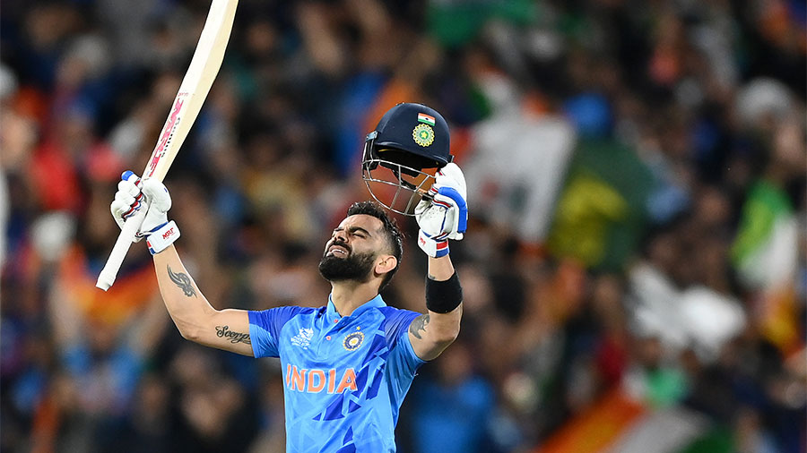 Virat Kohli after clinching a famous win for India versus Pakistan in Melbourne in October 2022
