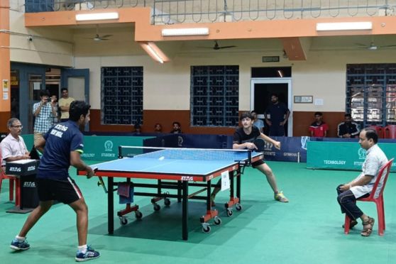 A glimpse from the table tennis tournament in full swing