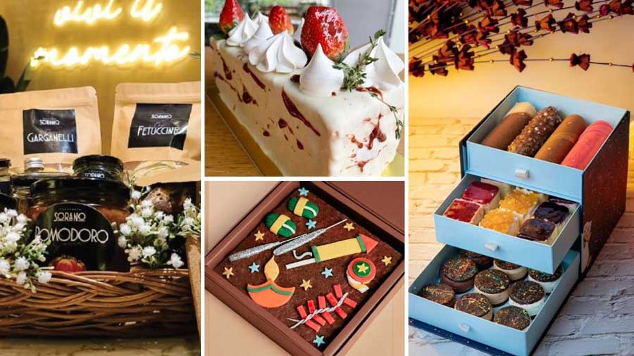 From chocolates and ice cream to pasta and dips, there’s something for everyone in these curated Diwali food hampers from Kolkata eateries