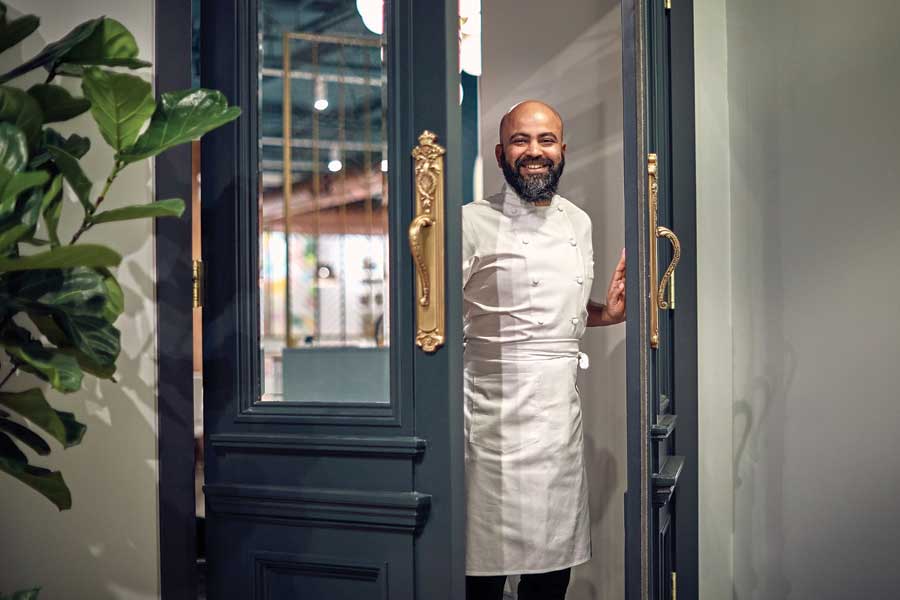 Chef Sujan Sarkar at Indienne, Chicago, where he presents an upscale take on traditional Southeast Asian flavours