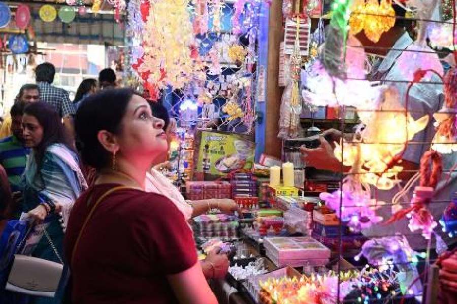 Diwali shopping in Bhowanipore on Saturday