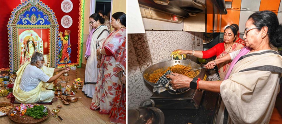 Kali puja at chief minister Mamata Banerjee's Kalighat home on Sunday  