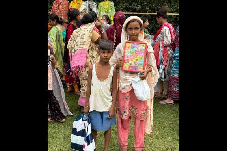 Kids with their goodies at the Nirmaan pre-Diwali Garage Sale