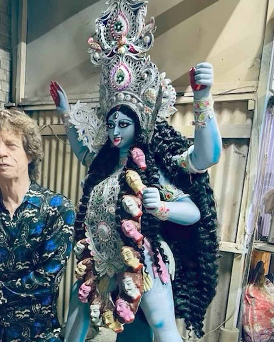 Even as the rockstar poses with Ma Kali or Shyama Ma, a comment on his post read: ‘Rocking vibes as Mick joins the #KaliPujo celebration in Kolkata! Uncanny, considering the Stones tongue symbol was inspired by Goddess Kali — a fusion of pop art & Indian spirituality? Legendary 'moves like Jagger' transcending cultures’