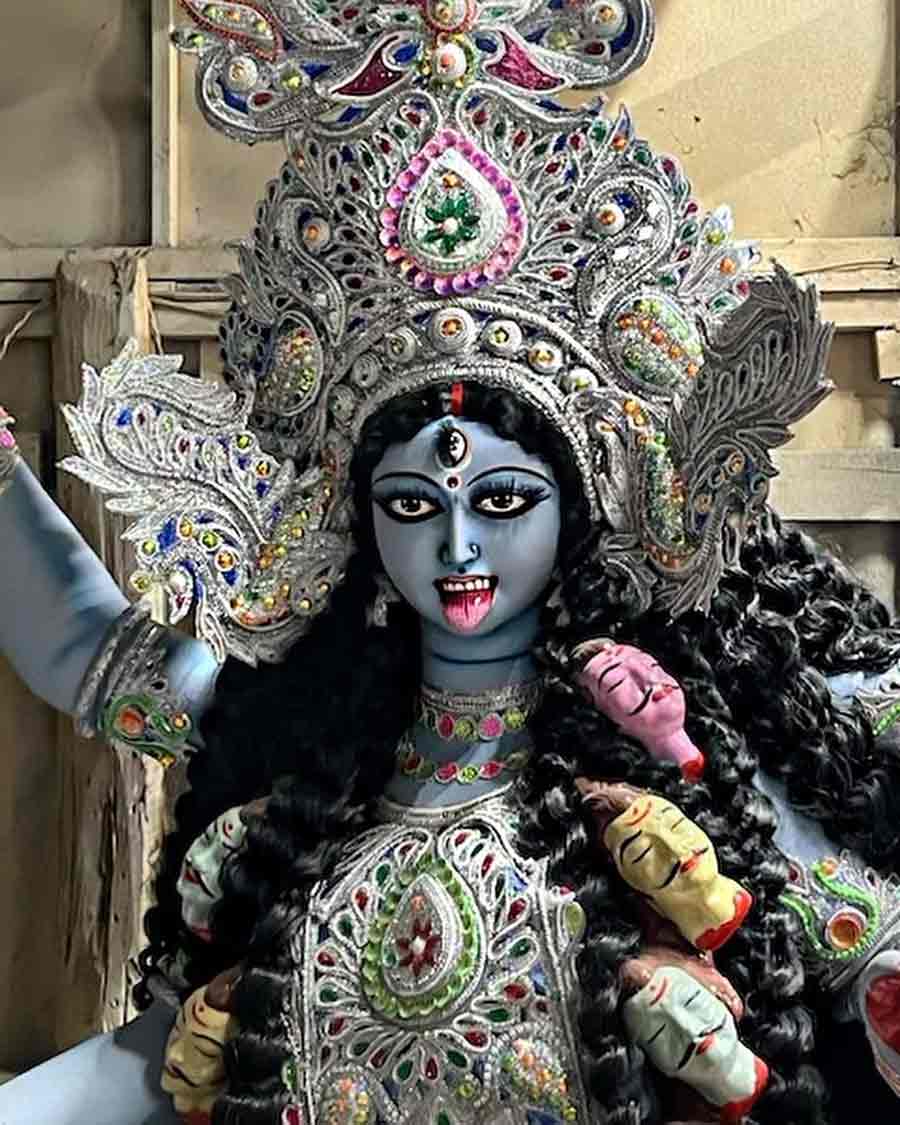 Another close-up shot of goddess Kali or Shyama