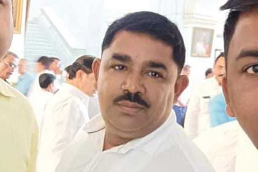 TMC leader Saifuddin Laskar who was shot dead on Monday morning.