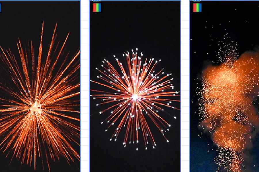Fireworks in Serampore, Hooghly, after 10pm on Sunday.