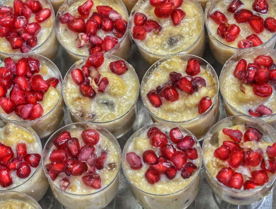 This fancy sweet with pomegranate sprinkled on top would make any brother drool