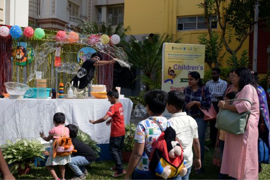 An open-air science show was organised.