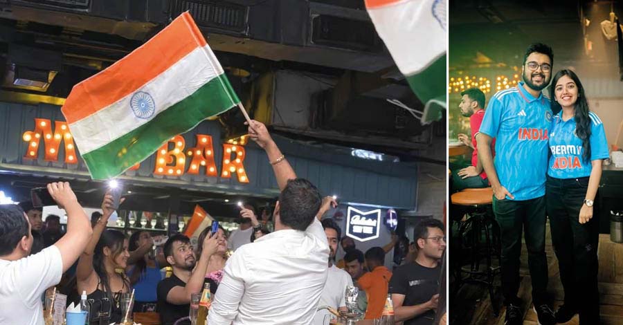 Five Mad Men, Sector V: You want a cricket party? Then Five Mad Men is the place to be. The pub was booming with cricket fans as people packed in cheering, “India! India!”, and waving flags. Many turned up in team jerseys to show their support for the men in blue in a match that saw two record centuries — Kohli’s 50th, and Iyer crossing 500 runs with his century in his maiden World Cup