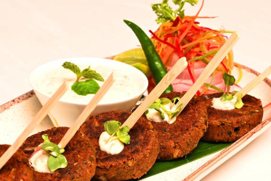 Plant Protein Kebab: Indulge into this succulent and tasty vegetarian kebab that is made with plant protein, mixed with signature Indian spices and herbs. Delicious, this dish is surely not to be missed.