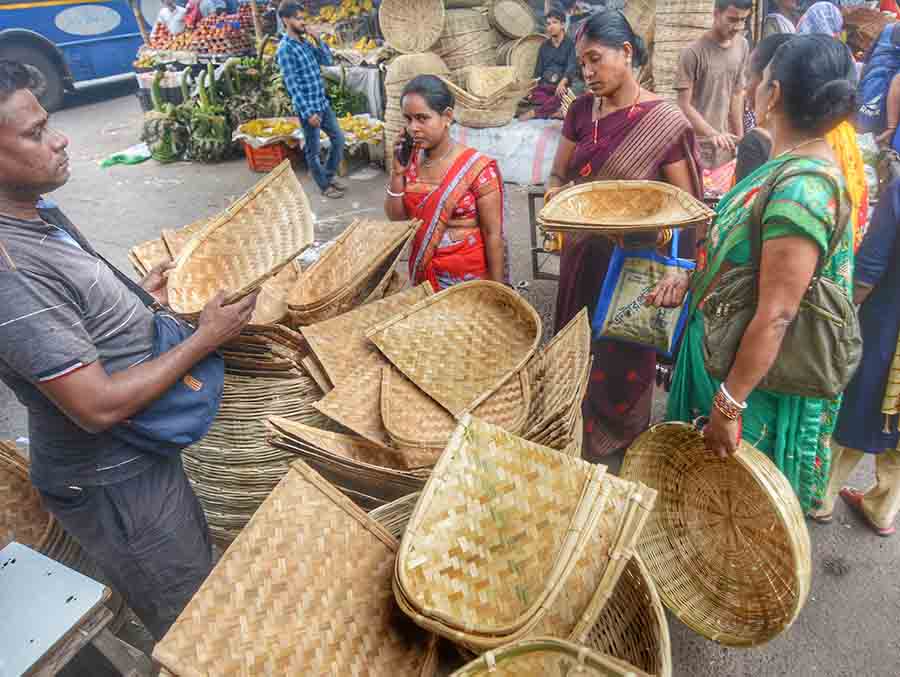 On Thursday, people were seen shopping for Chhath Puja that begins from November 17  