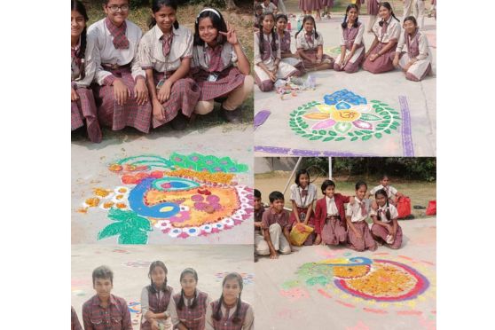 The programme began with a special assembly conducted by teachers, followed by an informative and inspirational speech by the Head of the Institution Mr. Amit Kumar Das. Students basked in the joy of rangoli making and they also conducted an entrepreneurial exhibition on handmade items