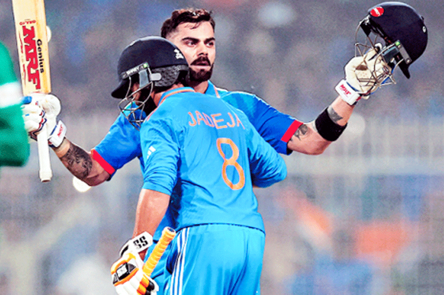 ON PAR, WITH MASTER: Kohli got his 49th ODI century, drawing level with his idol, Sachin Tendulkar, against South Africa in Calcutta. The match also saw some high-quality spin bowling from Ravindra Jadeja (5/33), but it got buried under Kohli’s run mountain.