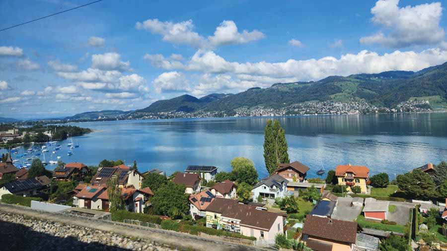 Captured enroute to Bern: the landscape changes the moment the train rolls into beautiful Switzerland