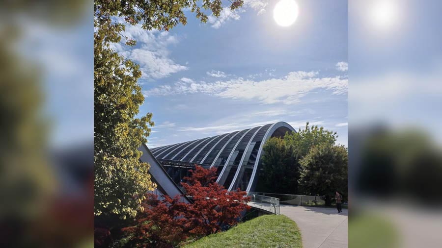 The facade of the Zentrum Paul Klee, designed by the artist Renzo Piano