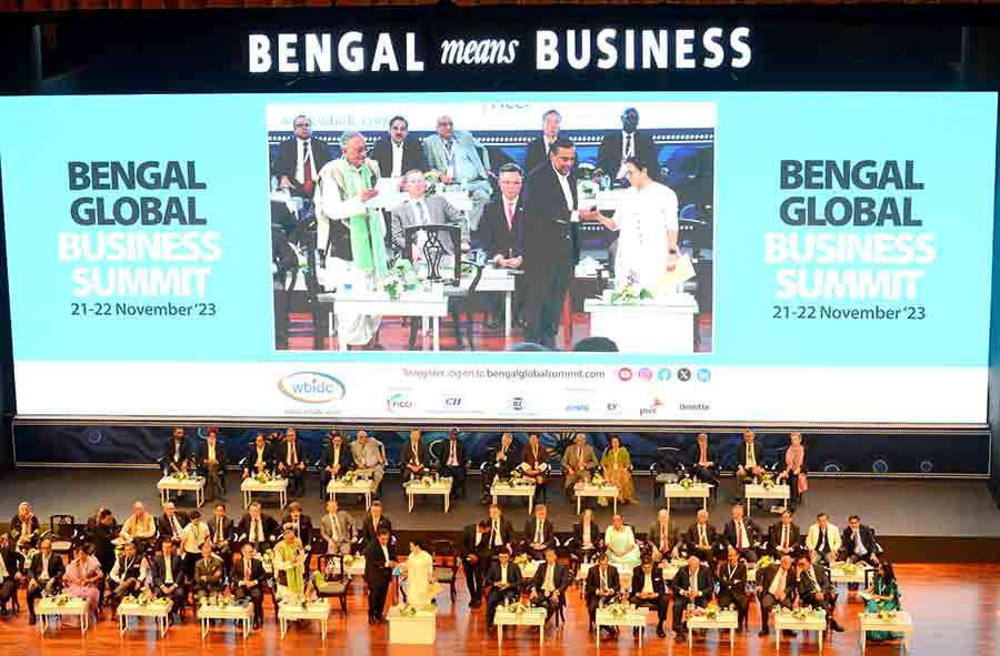 Business leaders from 28 countries, a host of prominent figures of corporate India as well as political dignitaries are taking part in the seventh edition of the Bengal Global Business Summit (BGBS) that began at  at Biswa Bangla Convention Centre (BBCC) in New Town, Kolkata, on Tuesday. The participating countries include the US, UK, Japan, Poland, France, Australia, Germany, Malaysia, Bangladesh and Fiji