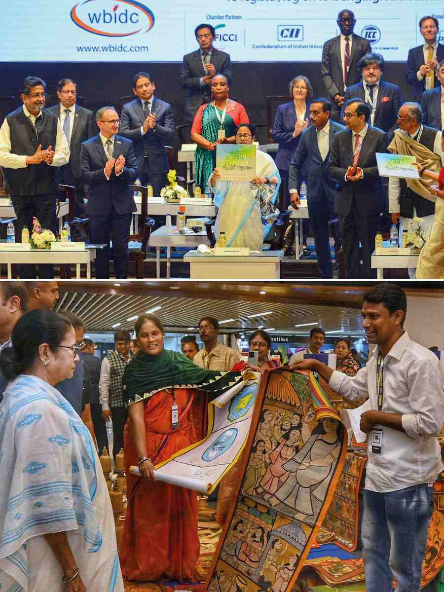 Day 2 of Bengal Global Business Summit at Dhono Dhanya auditorium on Wednesday 