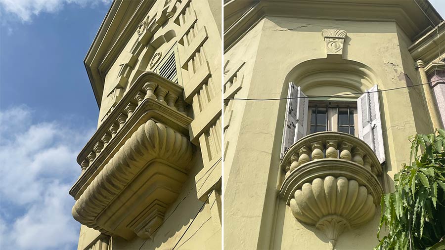 The windows and balconies on the façade are decorative and not functional