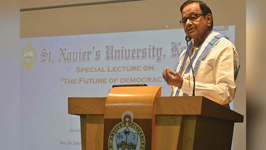 Chidambaram gave an insightful talk on The Future of Democracy while launching a book, ‘Development, Decentralisation and Democracy’, penned by the varsity’s academics