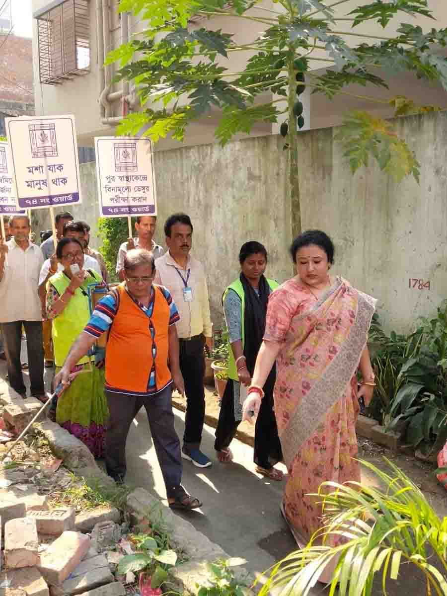 Kolkata Municipal Corporation conducted a dengue awareness drive at Borough IX in the presence of chairperson  Debalina Biswas  