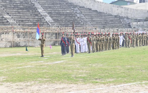 The March Past was led by the NCC Unit of the college
