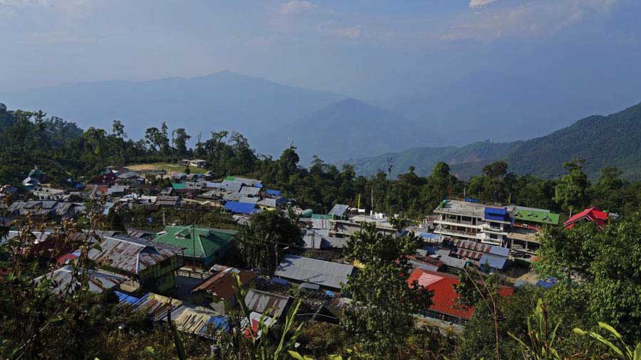 The village of Sillery Gaon, which has expanded in last few years, faces the mountains