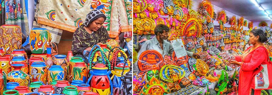 People visited the Hasta Shilpa Mela at Eco Park on Thursday. An initiative of the West Bengal government, the handicrafts fair will be held till December 17 