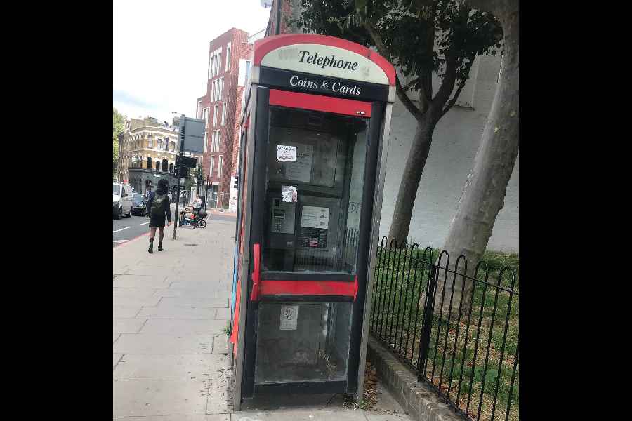 In the age of mobile phones, telephone booths still function in London