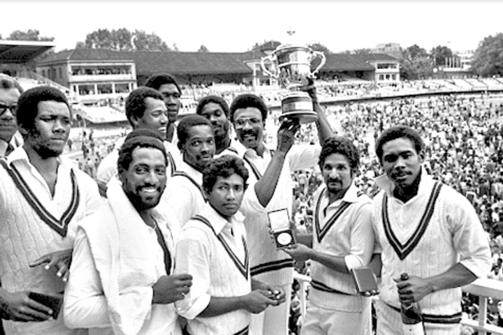 Members of the victorious West Indies team with the 1979 Cup.