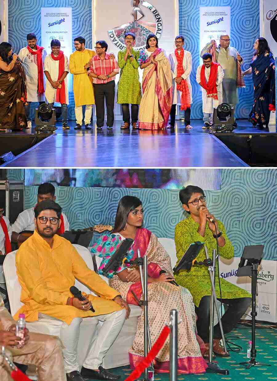 The event began with a soulful musical session by singers Tathagata Sengupta, Shreejata Kar and Chiranjib Nath from Picasso Events. The singers also performed live Bollywood classics for the ramp walk