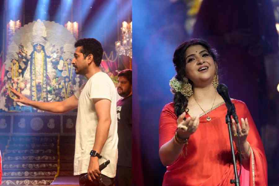 (l-r) Parambrata, Kaushiki Chakraborty