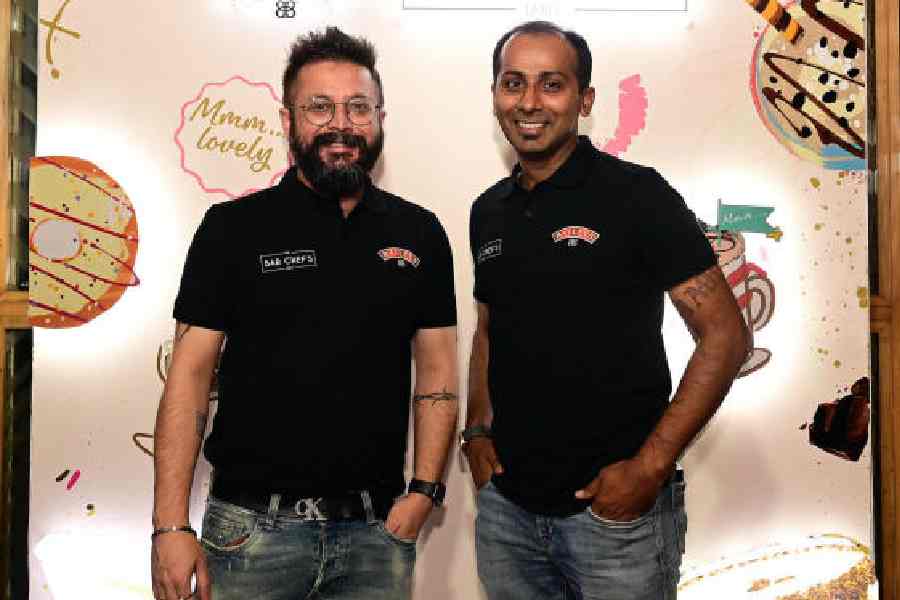 "We aim to unite East India bartenders crafting distinctive cocktails, elevating mixology, spreading joy with exhilarating events, fostering camaraderie, and continuous learning," said Tanmoy Roy, corporate head, F&amp;B division, The Grid, Caldera and The Almond (right) and Indranil Chatterjee, senior manager key accounts and brand developer, Parsan Enterprises LLP.