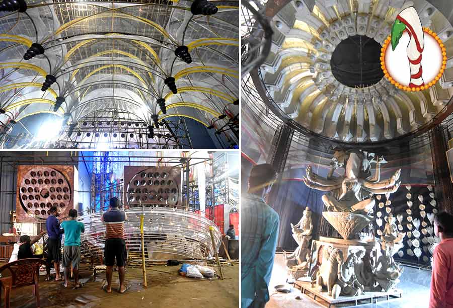 The Chorbagan Sarbojanin Durga Puja, one of the recipients of the Asian Paints Sharod Shamman in 2022, is working on a theme ‘Anubhav’ in its 88th year. The pandal, located near Ram Mandir and just off Chittaranjan Avenue, environs and props would give visitors a feeling of motherliness — be it visual, tactile, auditory or sensory. They would remind each person of his or her mother 