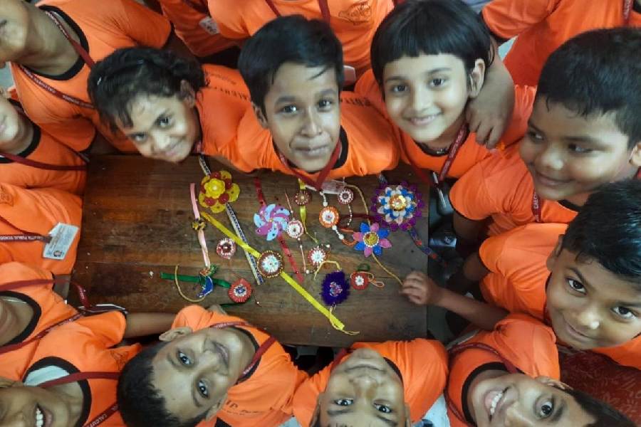 Children of Calcutta Public School, Bidhan Park, have a good time taking part in different activities on Raksha Bandhan