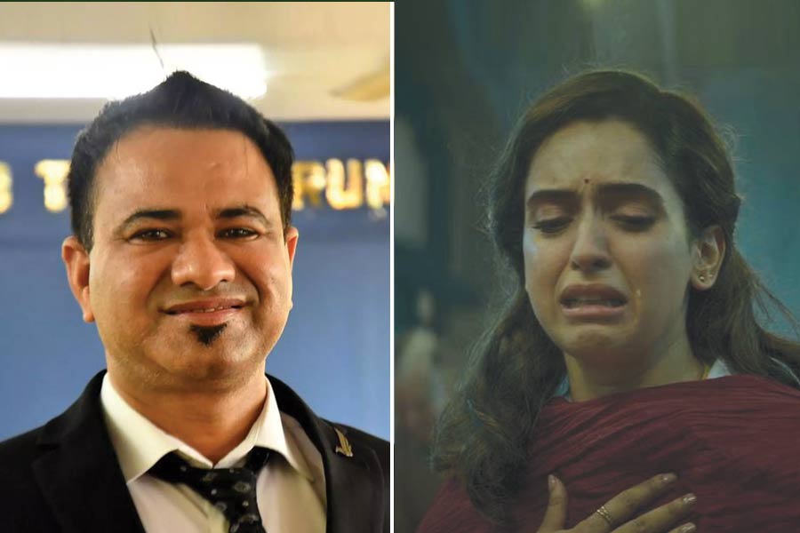 Dr Kafeel Khan (left); Sanya Malhotra in the film 'Jawan'