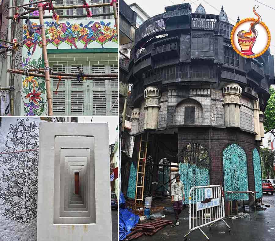 Bakul Bagan, one of the oldest pujas in south Kolkata, is completing 96 years this time. The theme of the puja located opposite Bhowanipore police station is ‘Moksha’ (salvation). Aditi is the artist behind the entire theme. There was no woman among theme artistes in Kolkata pujas, she was the first to surprise the crowd of male artists. This time, Aditi will highlight the eternal Benaras (Kashi to Bengalis) through the ‘Moksha’ theme at Bakul Bagan. An eclectic mix of history, food, sari and culture will be portrayed in the pandal and its surroundings
