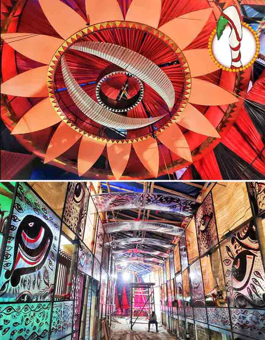 The theme for Selimpore Pally Durga Puja this year is ‘Anandadrishti’. Fantastic decorations of lights would portray gigantic eyes, right from the side panels to the ceilings.  
