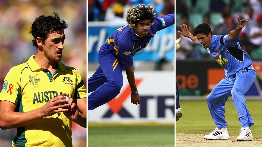 With the latest edition of the ICC Men’s Cricket World Cup underway in India, My Kolkata digs through the vault of splendid World Cup spells to pick 10 of the very best, including career-defining bowling by the likes of (L-R) Mitchell Starc, Lasith Malinga and Ashish Nehra