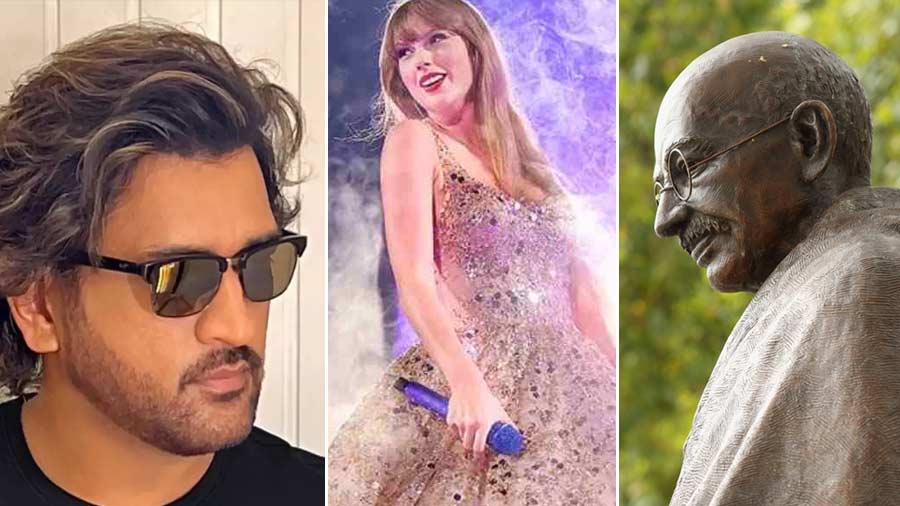 (L-R) Mahendra Singh Dhoni, Taylor Swift and Mohandas Karamchand Gandhi are among the newsmakers of the week