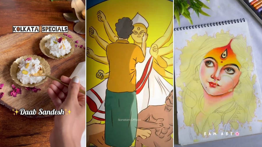 How to Draw Durga Puja Scenery Step by Step