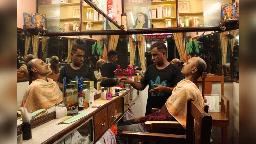 Babulaal has been working at Shankar’s Saloon for two decades 