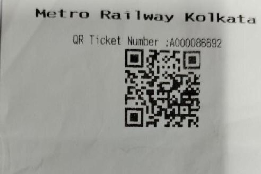 A sample QR-coded paper ticket for East-West Metro